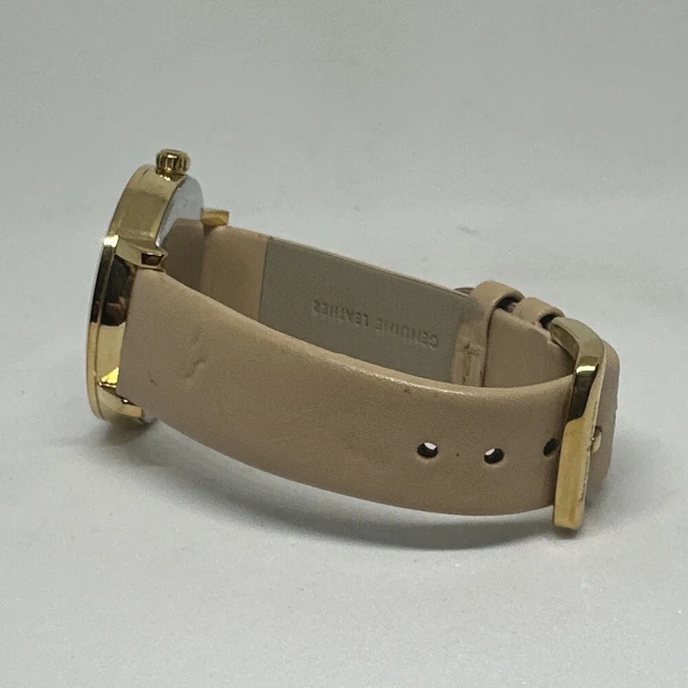 Kate Spade New York Metro 0586 Women's Beige Leather Analog Dial Watch HME645